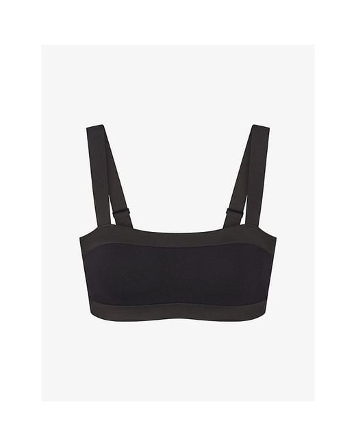 NikeSKIMS Black Matte Shine Straight-Neck Sports Bra