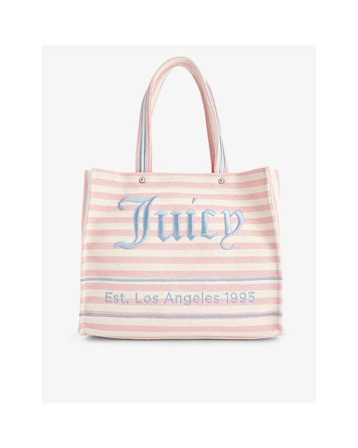 Juicy Couture Pink Branded Twin-handle Cotton-blend Tote Bag