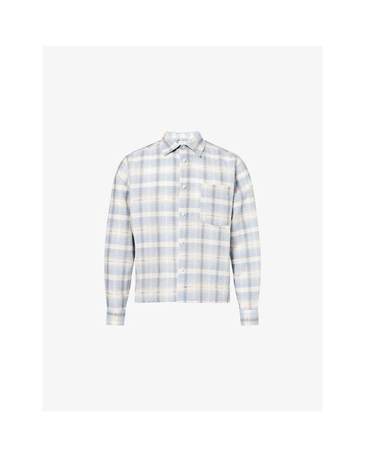 Percival White Jesse Boxy Linen And Cotton-Blend Shirt for men