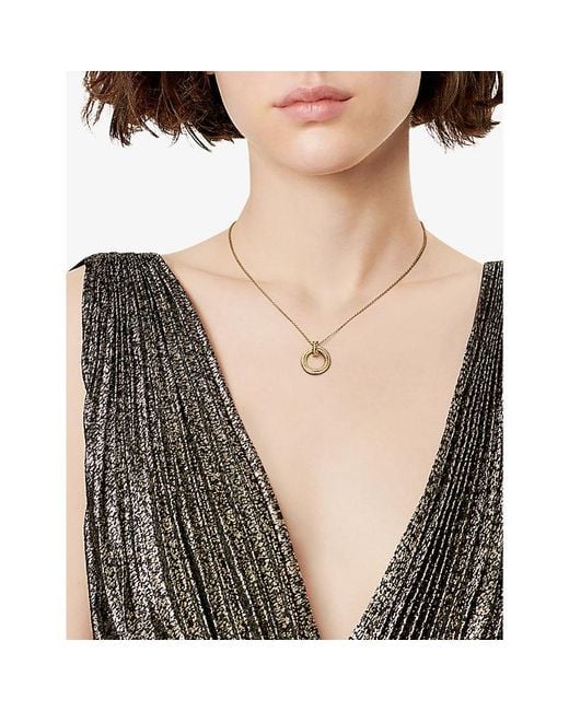 Tiffany & Co Metallic Tiffany T T1 Narrow Circle 18Ct- And 0.24Ct Brilliant-Cut Diamond Pendant Necklace