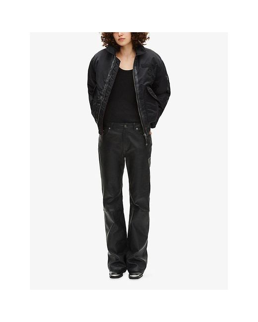 The Kooples Black X Schott Branded Shell Bomber Jacket