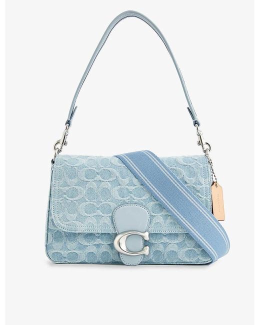 COACH Tabby Logoembossed Denim Shoulder Bag in Blue Lyst Canada