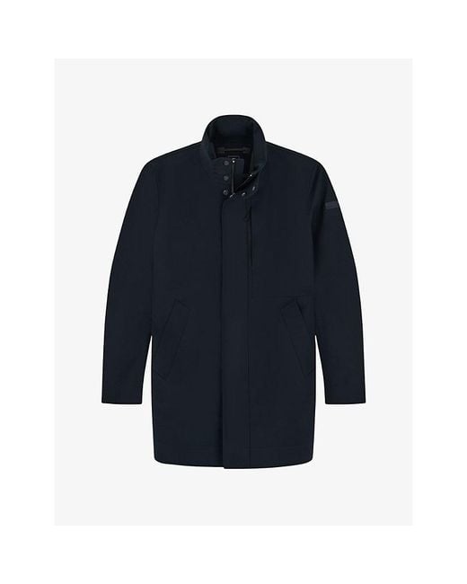 Boggi Blue B-Tech Hooded Woven Car Coat for men