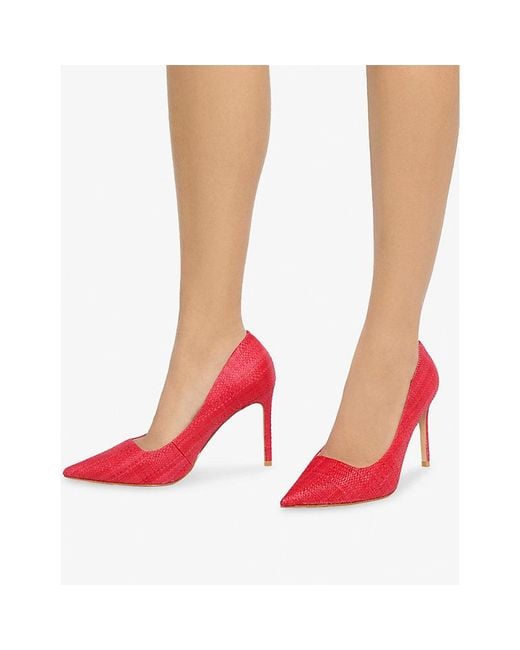Dune Pink Assured Pointed-Toe Raffia Courts