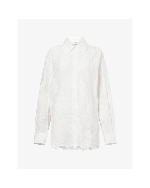 Dissh White Cordelia Embroidered Woven Shirt