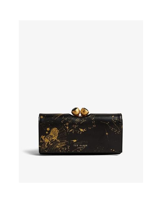 Ted Baker Black Connise Constellation-print Leather Purse