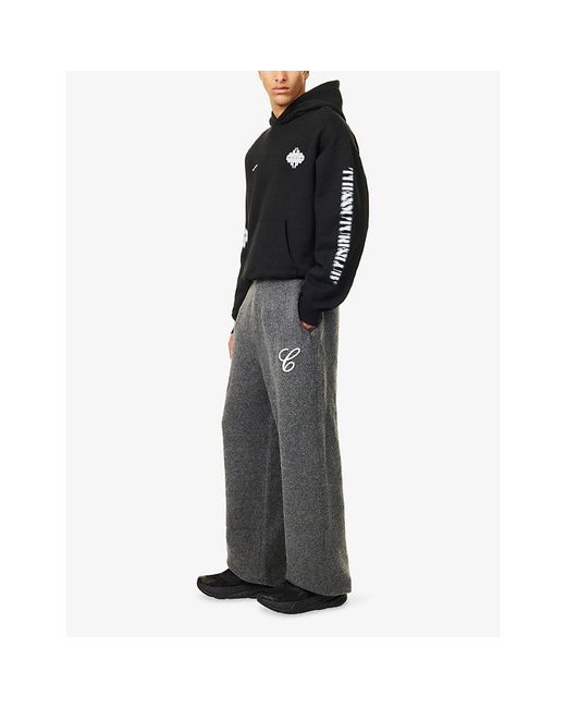 The Couture Club Black Motion Blurred-Emblem Cotton-Jersey Hoodie for men