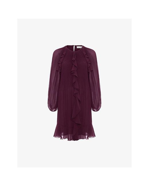phase eight burgundy dress Phase Eight Burgundy Floral Print Dress Size 16 – Whispers Dress Agency