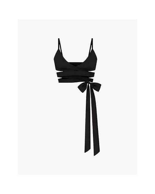 NikeSKIMS Black Matte Wrap-Front Bra