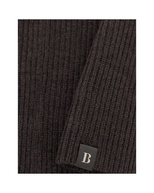 Boggi Black Logo-Patch Merino Wool Neck Warmer for men