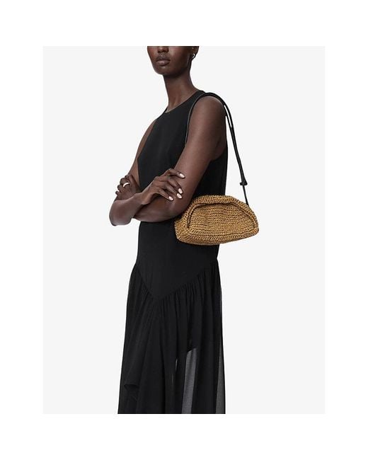 AllSaints Metallic Noemie Mini Raffia Shoulder Bag