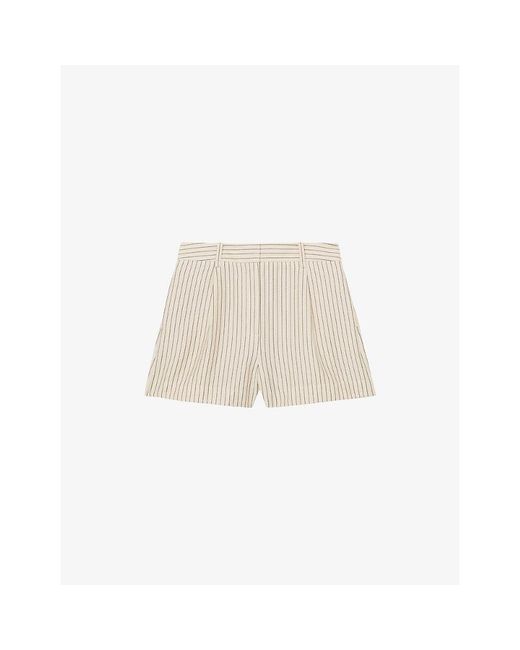 Reiss Natural Jayce Striped Woven Shorts