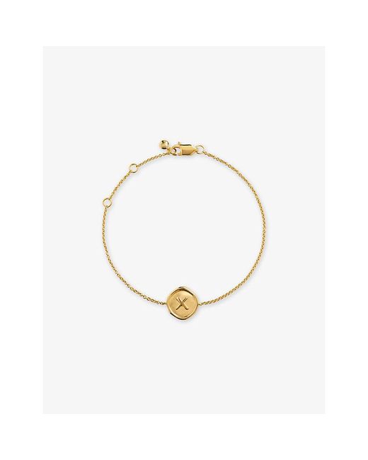 Monica Vinader Metallic Initial X Stamp 18Ct Vermeil Chain Bracelet