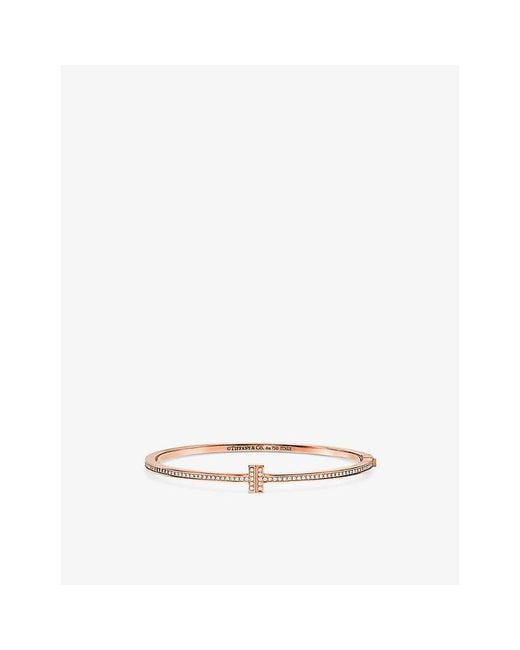Tiffany & Co White Tiffany T 18Ct Rose- And 0.31Ct Brilliant-Cut Diamond Bangle