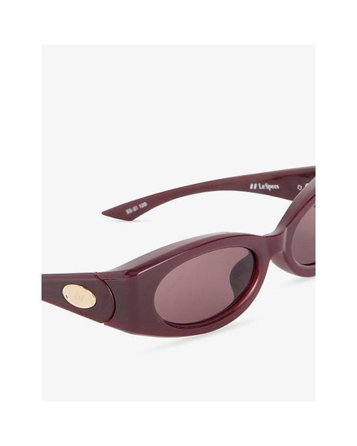 Le Specs Pink Glacier Wrap-Frame Acetate Sunglasses