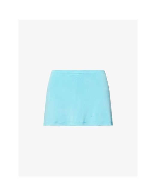Peachy Den Blue Kylie Low-Rise Stretch-Jersey Skort