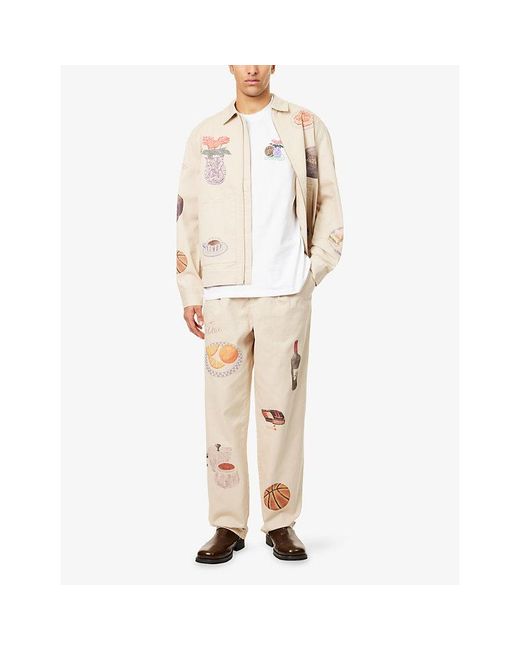 Les Deux White Cole Table Crewneck Cotton-Jersey T-Shirt for men