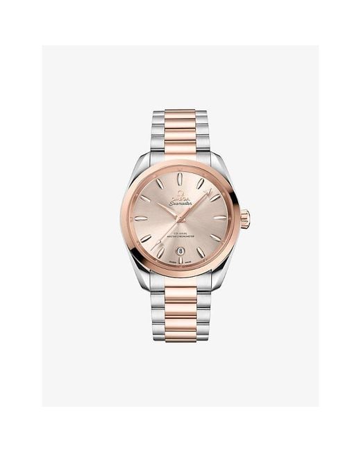 Omega Metallic Seamaster Aqua Terra 150M Sedna On Stainless-Steel Watch 38Mm for men