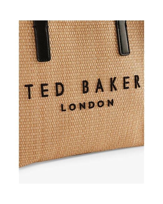 Ted Baker Natural Paolina Logo-embroidered Small Raffia Icon Bag