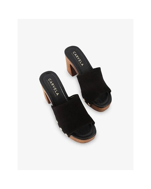 Carvela Kurt Geiger Black Novella Suede Heeled Mules