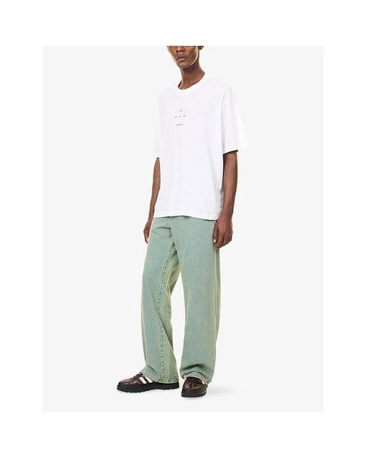 Song For The Mute White Logo-Print Oversized Cotton T-Shirt for men