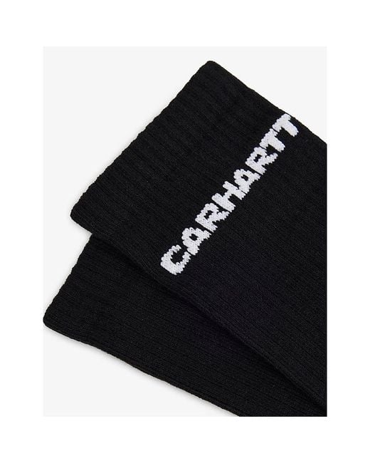 Carhartt Black Link Stretch Cotton-Blend Crew Socks