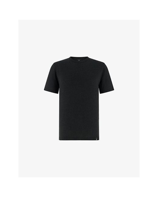 Boggi Black Crewneck Regular-Fit Stretch-Linen Jersey T-Shirt for men