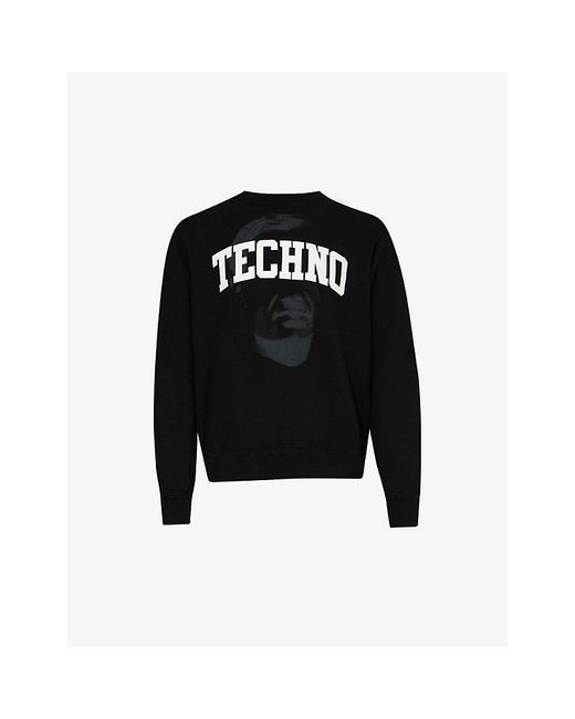 Undercover Black Techno Graphic-print Cotton-jersey Sweatshirt for men