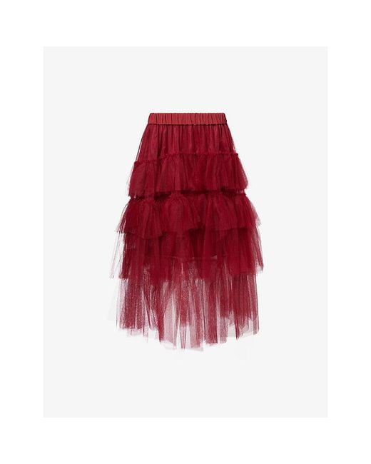Simone Rocha Tiered Woven Midi Tutu Skirt