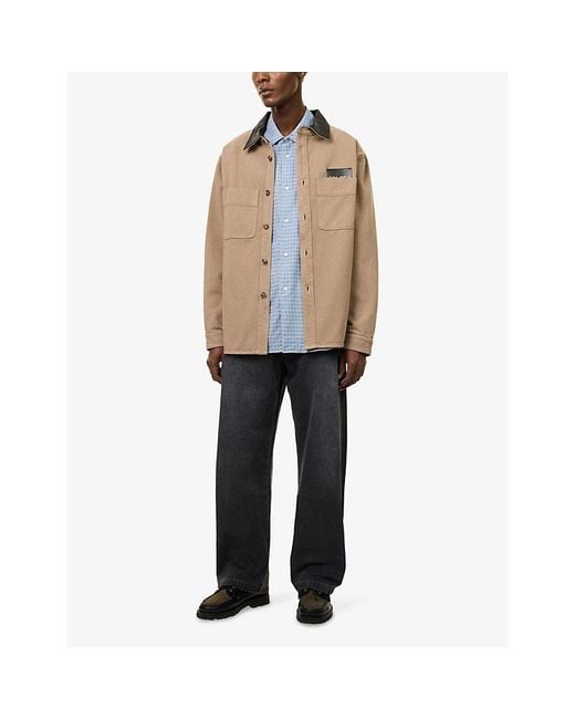 Palmes Natural Patch-Pocket Logo Cotton Jacket for men
