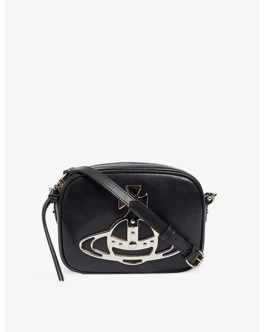 Vivienne Westwood Womens Black Anna Orb logo Leather Camera Bag Lyst