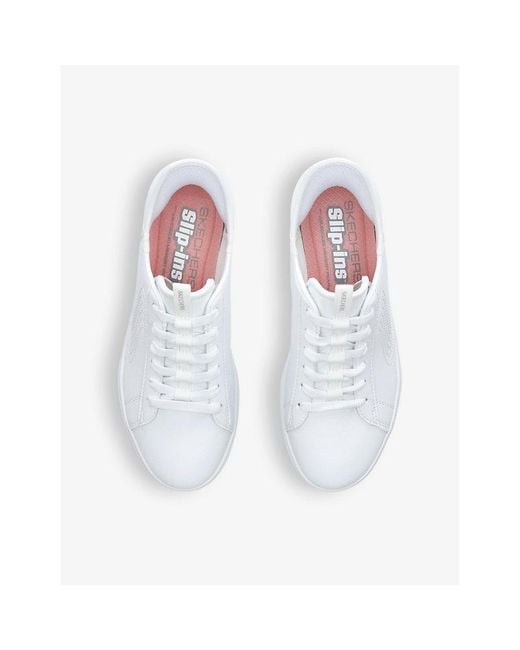 Skechers White Eden Lx Royal Stride Faux-leather Low-top Trainers