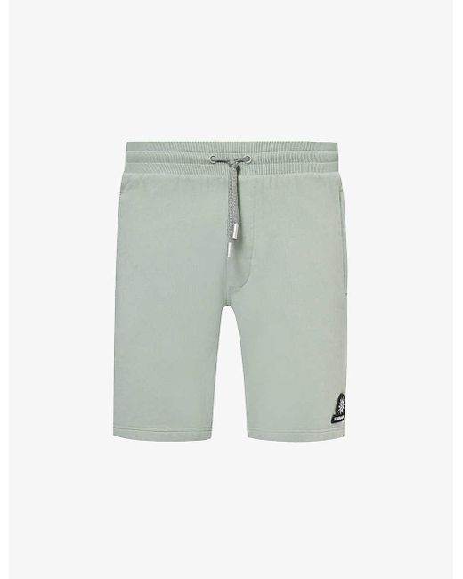 Sandbanks Green Brand-patch Elasticated-waistband Organic Cotton-blend Jersey Shorts X for men