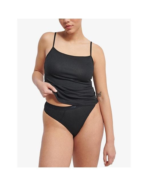 Sloggi Black Ever Ease String Stretch-Cotton Thong