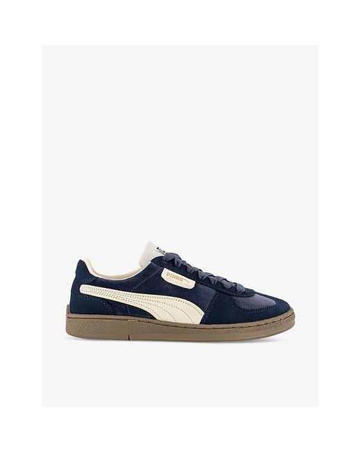 PUMA Blue Vy Super Team Brand-tab Low-top Suede Trainers