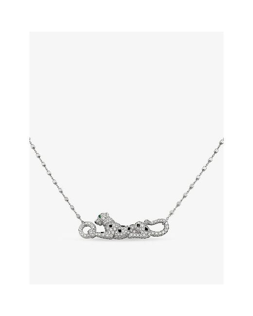 Cartier Metallic Panthère De 18Ct- Lacquer, Emerald And Diamond Necklace