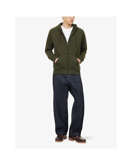 Carhartt Green Hooded Chase Cotton-Blend Jacket for men
