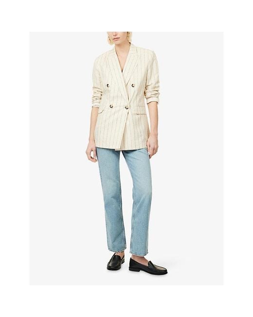 Rag & Bone Blue Harlow Straight-Leg Denim Jeans