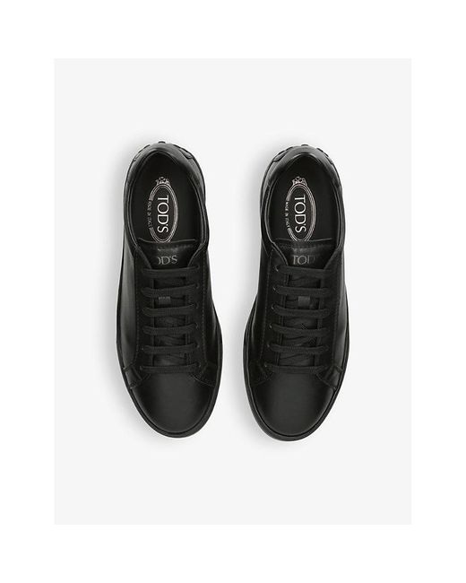Tod's Black Allacciata Cassetta Leather Low-top Trainers for men