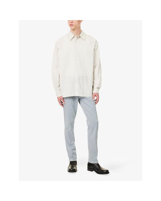 Replay Blue Benni Straight-Leg Stretch-Cotton Chinos for men