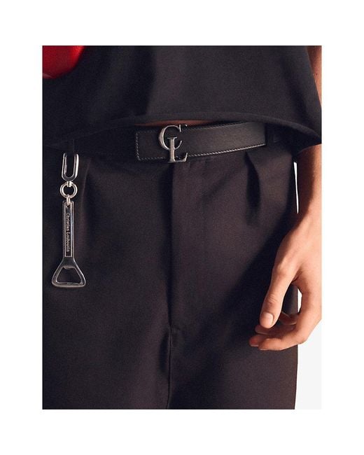 Christian Louboutin Black Cl Logo-Buckle Leather Belt for men