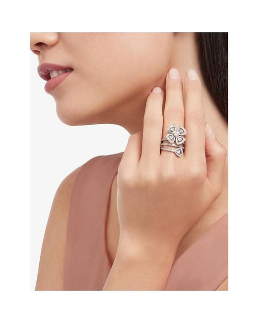 BVLGARI White Fiorever 18Ct And 1.09Ct Diamond Ring