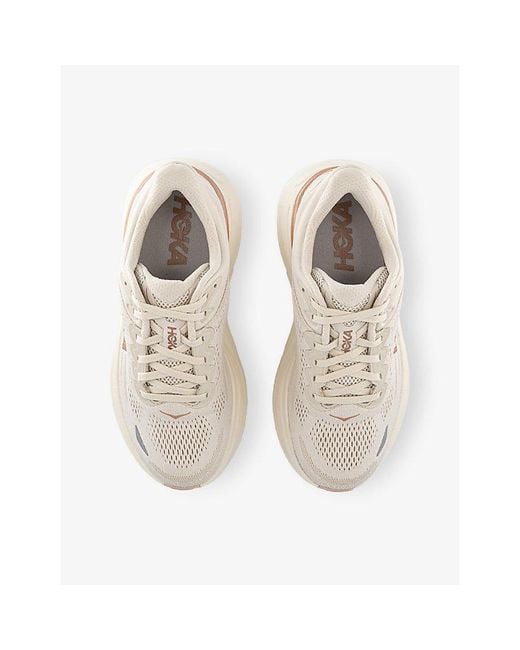 Deckers Hoka White Bondi 9 Mesh Trainers