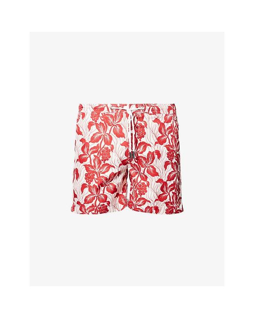 Orlebar Brown Red Bulldog Printed Swim Shorts for men