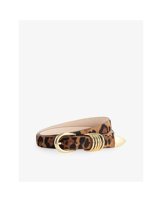 DEHANCHE Multicolor Hollyhock Pony-Hair Leather Belt