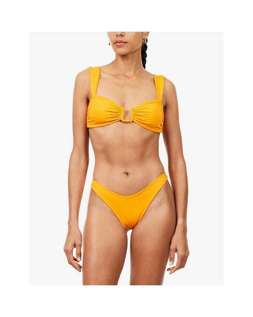 Away That Day Yellow Cannes Bikini Top