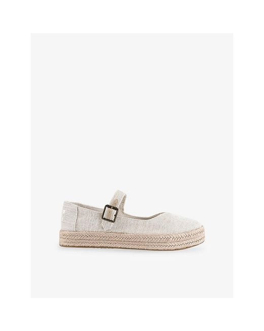 TOMS White Carolina Canvas Mary Jane Shoes