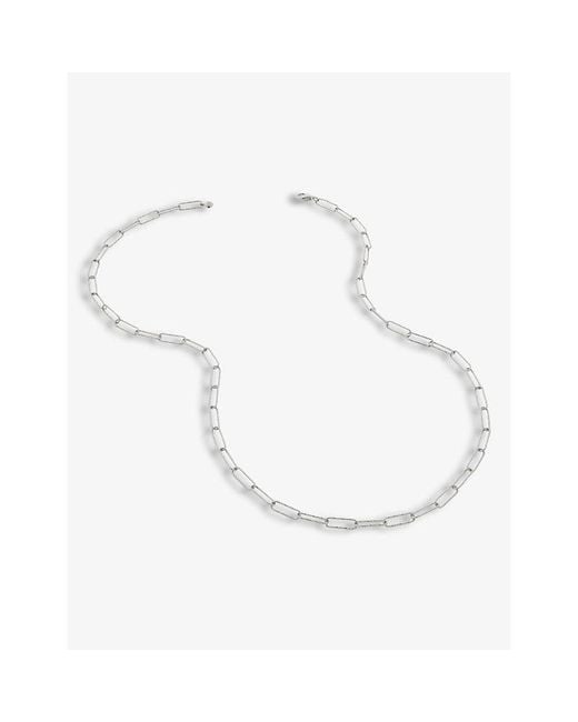 Monica Vinader Metallic Alta Textured Sterling Necklace