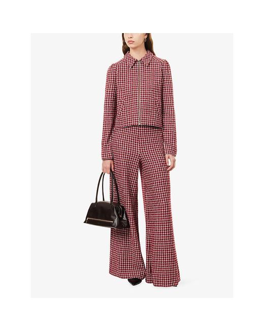 ME+EM Pointed-Collar Textured Woven Jacket