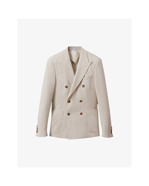 Reiss White Belmont Slim-Fit Stretch Woven-Blend Blazer for men